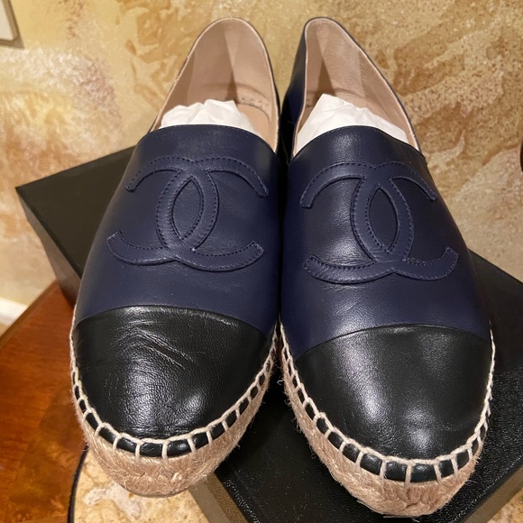 CHANEL Shoes - CHANEL Espadrilles Black/Navy Size 39